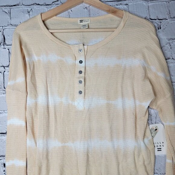BillaBong Any Day Thermal Long Sleeve T-Shirt Peach Cream NWT Juniors Size S - Picture 2 of 12